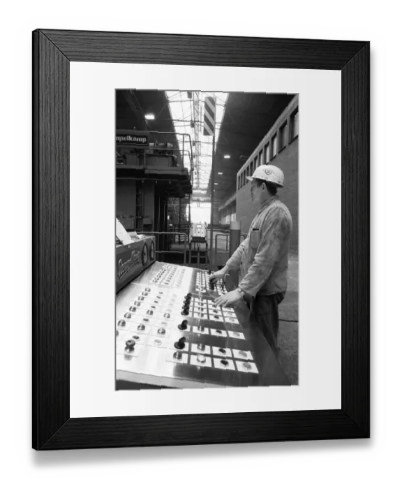 Framed Print : The Thyssen pipe mill, here in Duisburg in 1968