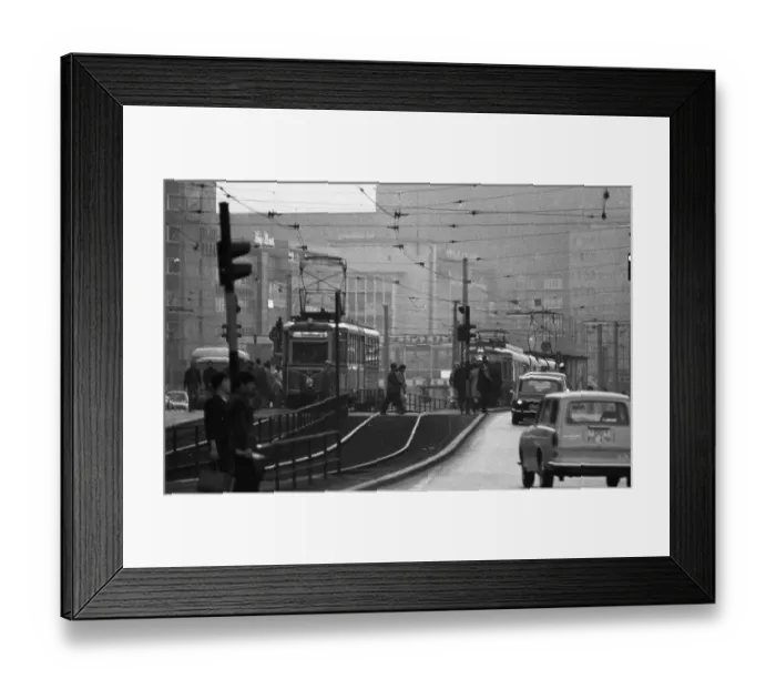 Framed Print : Urban transport in 1968 in the city of Dortmund