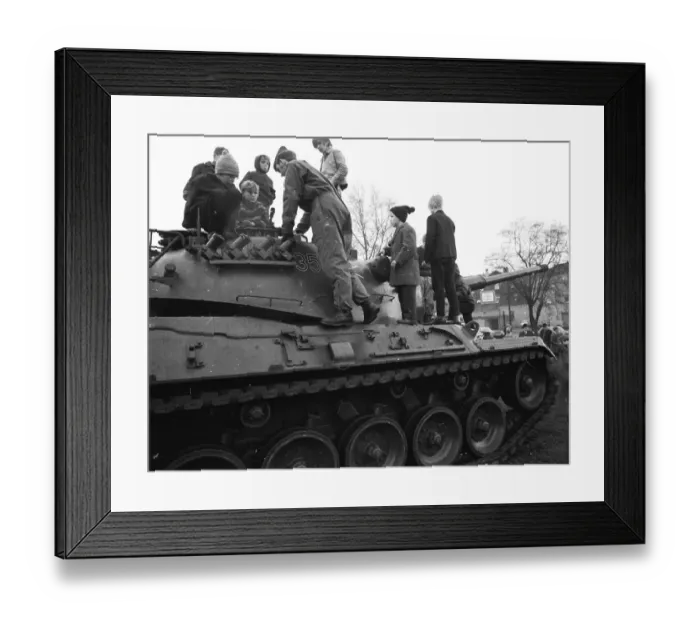 Framed Print : The Bundeswehr weapons show, here in Dortmund-Luettgendortmund in 1966