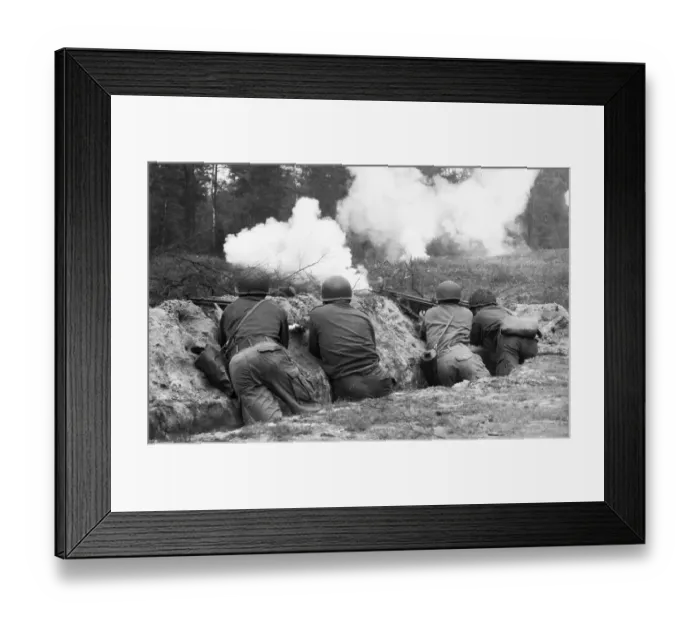 Framed Print : The basic training of conscripts in 1965 in a barracks in Dortmund
