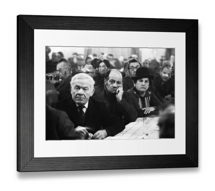 Framed Print : Concerned faces predominate at the tenants protest meeting of RAG (Ruhrkohle AG) tenants on 1