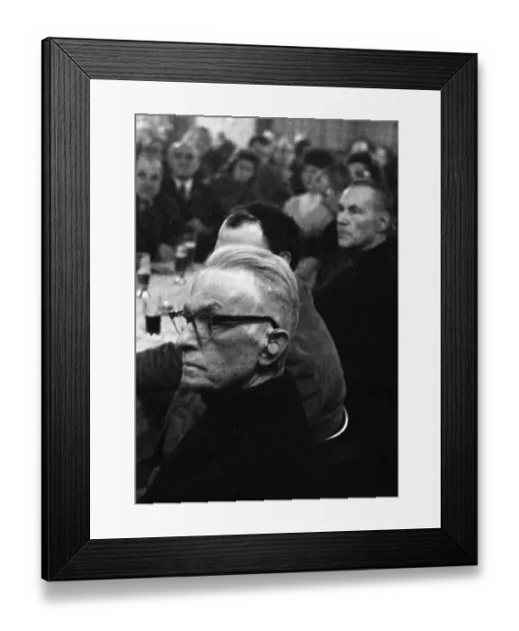 Framed Print : Concerned faces predominate at the tenants protest meeting of RAG (Ruhrkohle AG) tenants on 1 Framed Print : Concerned faces predominate at the tenants protest meeting of RAG (Ruhrkohle AG) tenants on 1