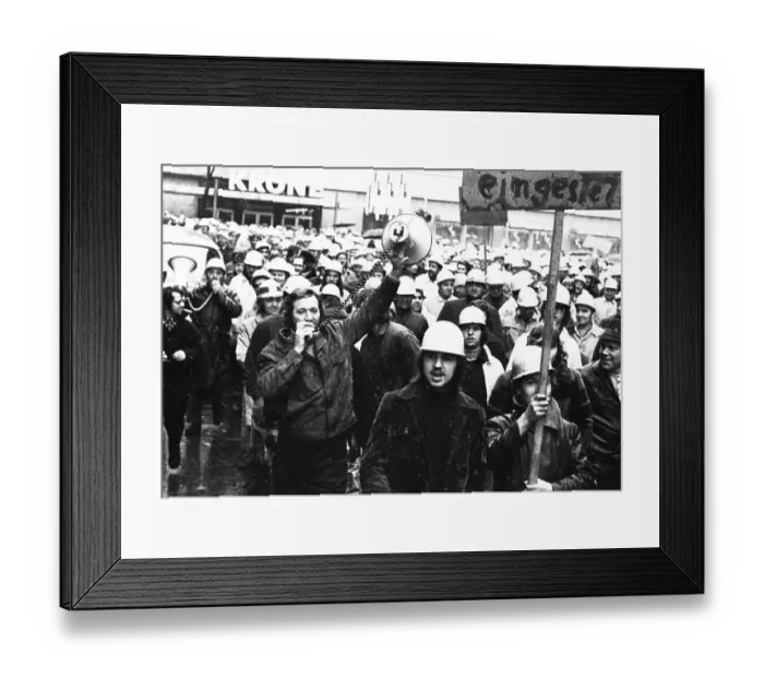 Framed Print : With a spontaneous strike and demonstration