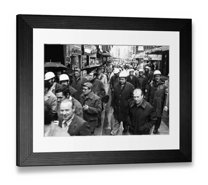 Framed Print : With a spontaneous strike and demonstration