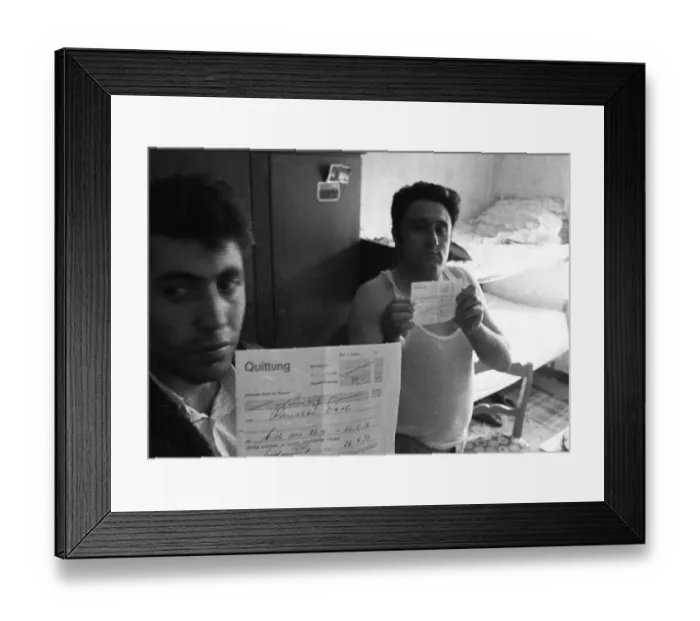 Framed Print : A sign in the north of Dortmund announces Dormitories for rent