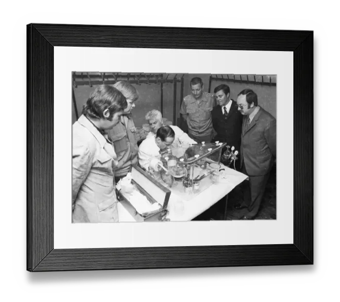 Framed Print : A delegation of scientists from the USSR visited Germany to exhibit space technology
