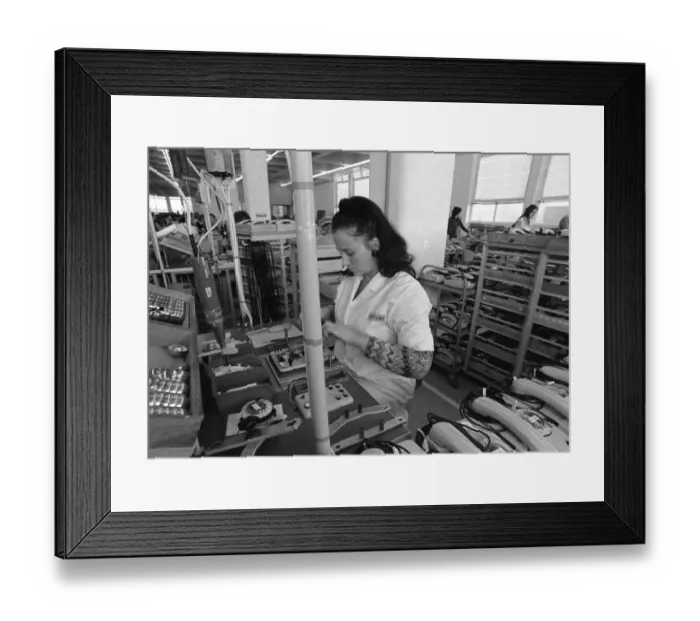 Framed Print : Women's workplaces at Siemens on 22