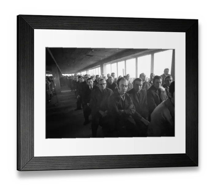 Framed Print : At the works meeting of the Deutsche Edelstahlwerke (DEW) in Bochum on 6 December 1973
