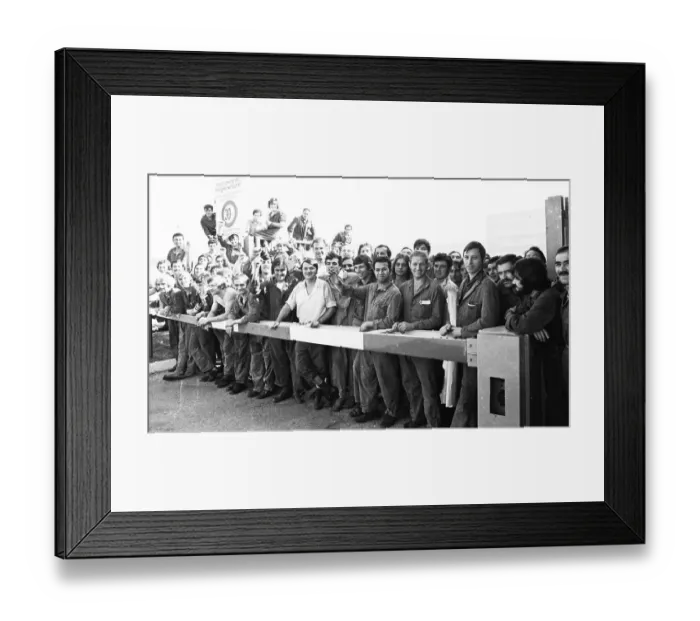 Framed Print : Many workers at the Opel factory in Bochum - here on 23 August 1973 - also took part in the wildcat strikes that swept