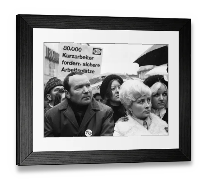 Framed Print : The Textile and Garment Workers Union (GTB) demonstrated in Bonn with about 10