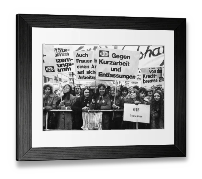 Framed Print : The Textile and Garment Workers Union (GTB) demonstrated in Bonn with about 10