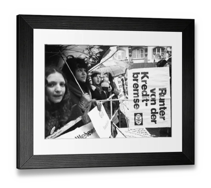 Framed Print : The Textile and Garment Workers Union (GTB) demonstrated in Bonn with about 10
