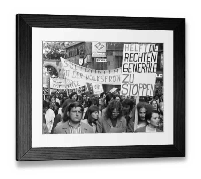 Framed Print : Against the military coup in Chile and for the preservation of democracy