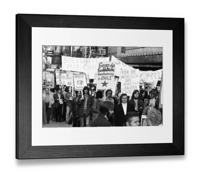 Framed Print : Against the military coup in Chile and for the preservation of democracy