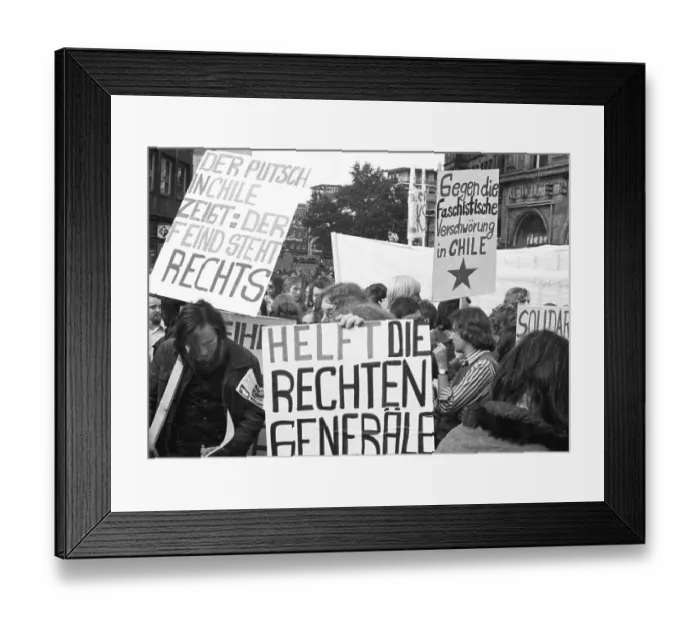 Framed Print : Against the military coup in Chile and for the preservation of democracy