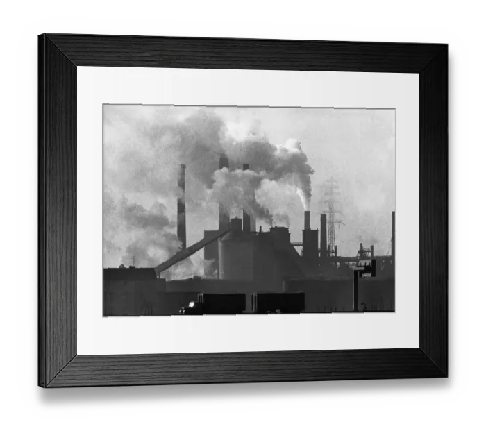 Framed Print : The pollution of the Duisburger Kupferhuette on 22