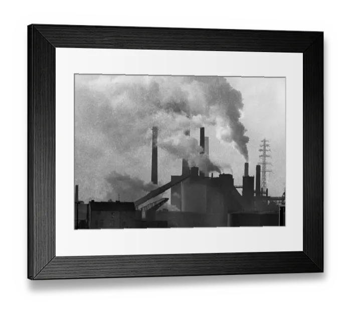 Framed Print : The pollution of the Duisburger Kupferhuette on 22