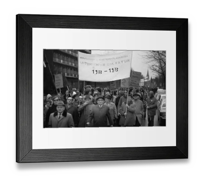 Framed Print : The dismissal of workers at the Mannesmann factory after a spontaneous strike not led by the union provoked protests by Framed Print : The dismissal of workers at the Mannesmann factory after a spontaneous strike not led by the union provoked protests by