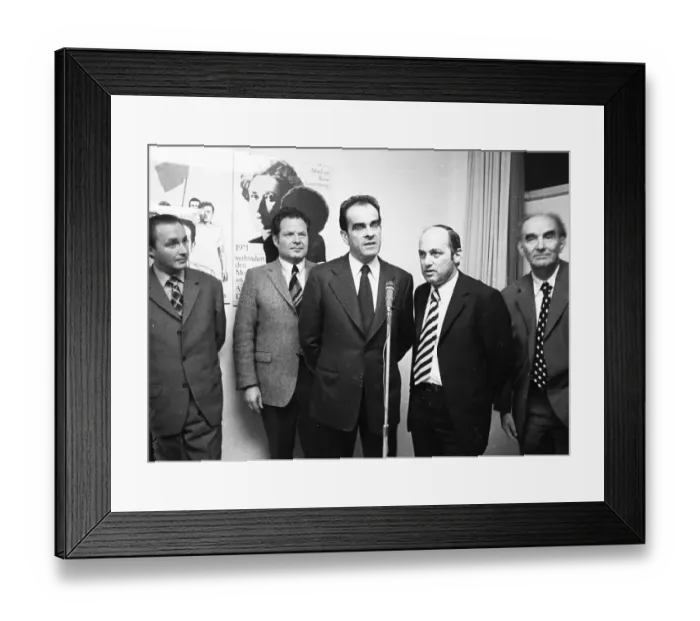 Framed Print : The visit of the head of the French Communist Party Georges Marchais to the German communists of the DKP in Essen