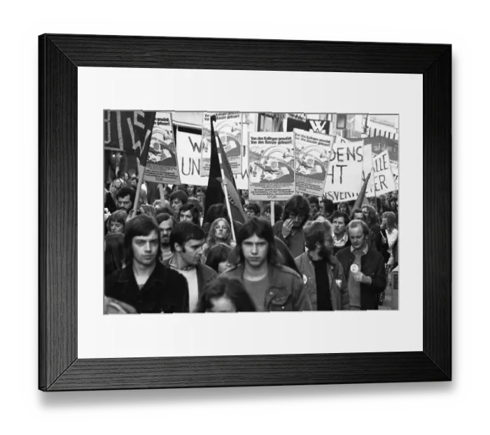 Framed Print : A demonstration initiated by the German Federation of Trade Unions (DGB) on 27 October 1973 in Cologne
