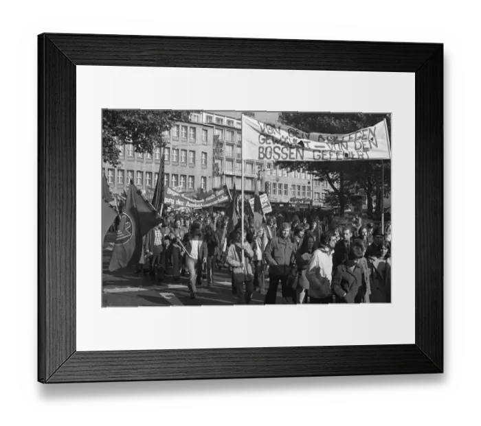 Framed Print : A demonstration initiated by the German Federation of Trade Unions (DGB) on 27 October 1973 in Cologne Framed Print : A demonstration initiated by the German Federation of Trade Unions (DGB) on 27 October 1973 in Cologne