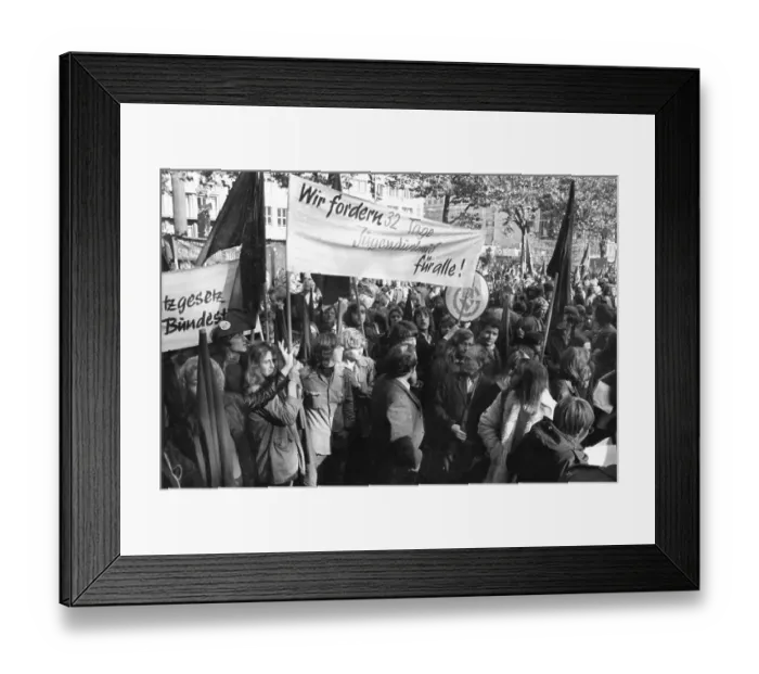 Framed Print : A demonstration initiated by the German Federation of Trade Unions (DGB) on 27 October 1973 in Cologne