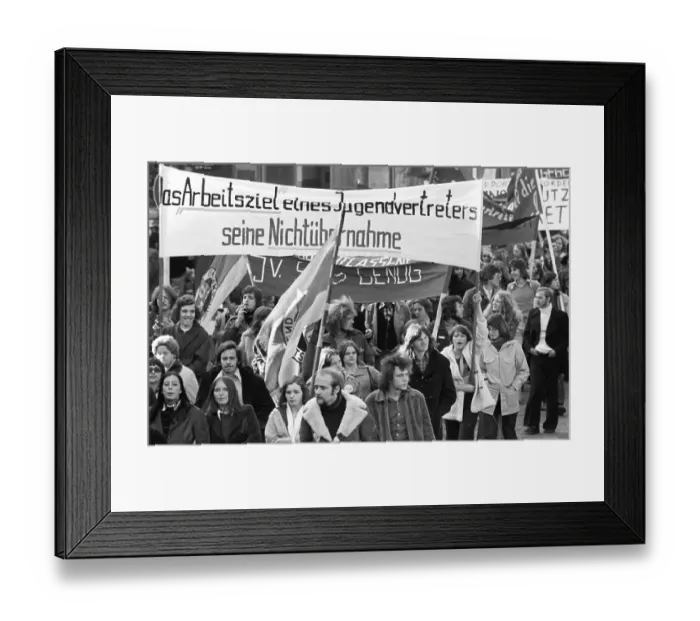 Framed Print : A demonstration initiated by the German Federation of Trade Unions (DGB) on 27 October 1973 in Cologne Framed Print : A demonstration initiated by the German Federation of Trade Unions (DGB) on 27 October 1973 in Cologne