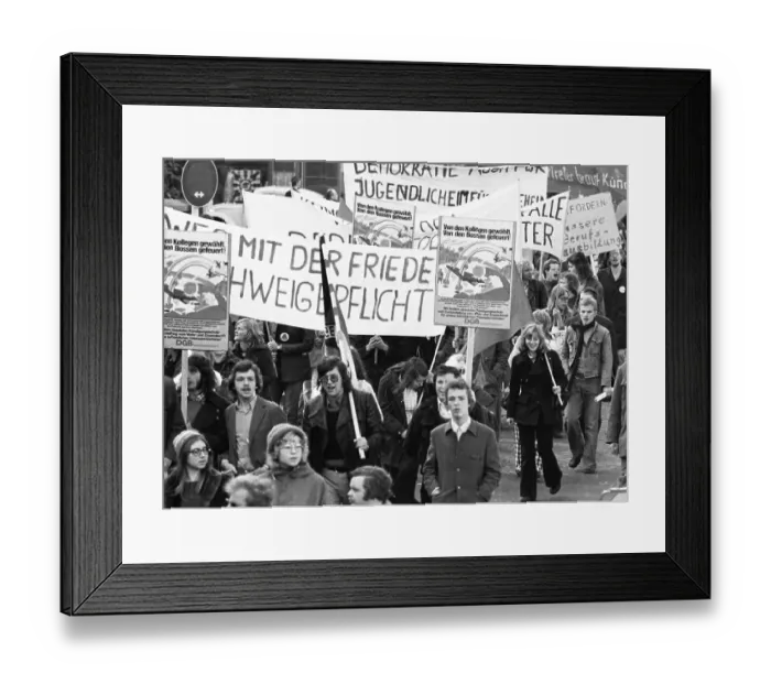 Framed Print : A demonstration initiated by the German Federation of Trade Unions (DGB) on 27 October 1973 in Cologne