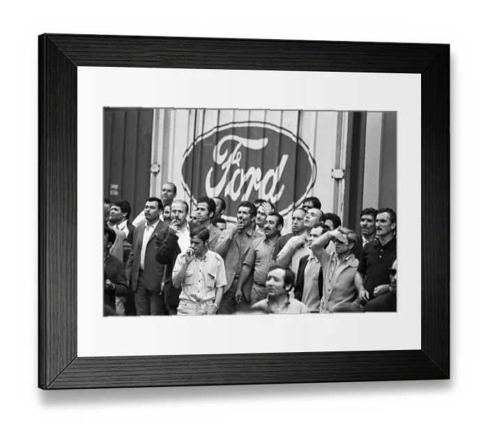 Framed Print : The strike at the Ford factory