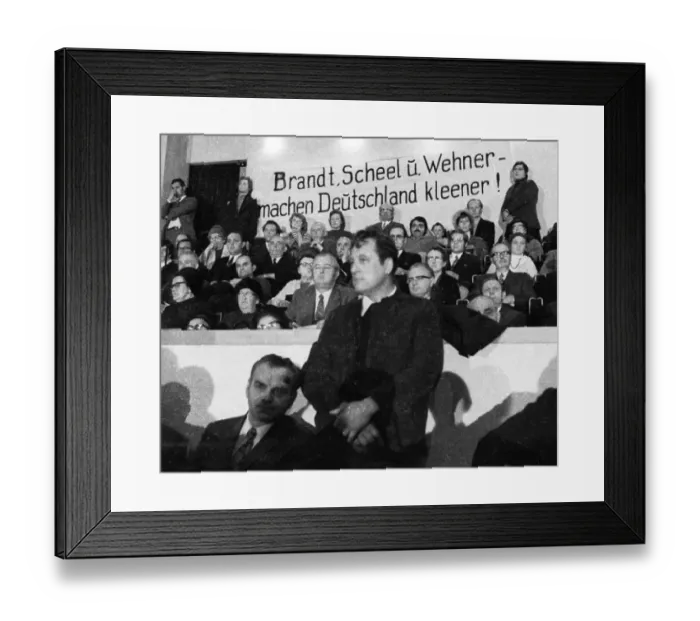 Framed Print : At a rally in Bonn on 11 March 1972