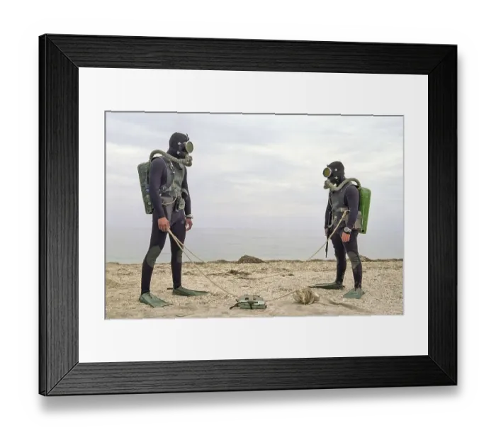 Framed Print : Military divers, Black Sea, USSR