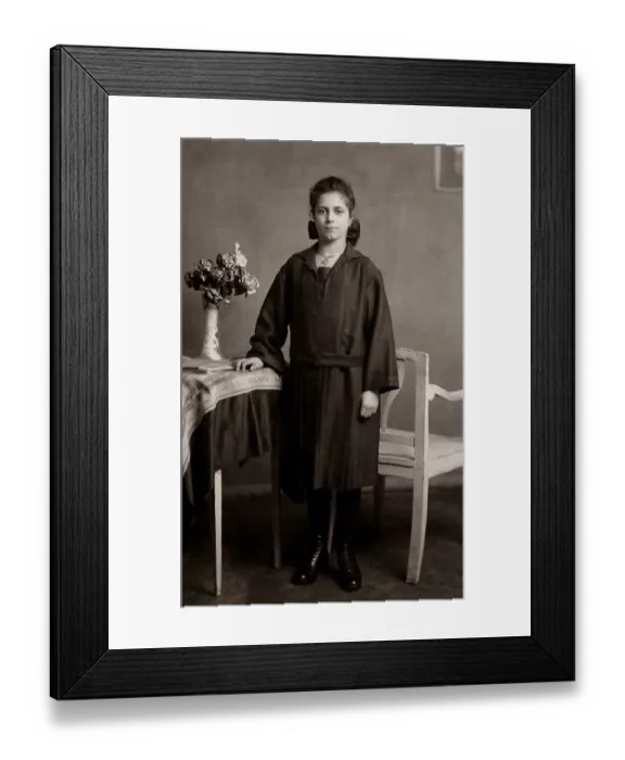 Framed Print : Girl's portrait, historical photo around 1930