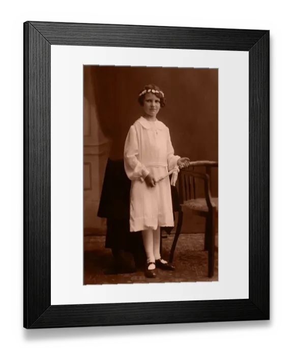 Framed Print : Girl at the First Communion, historic photograph