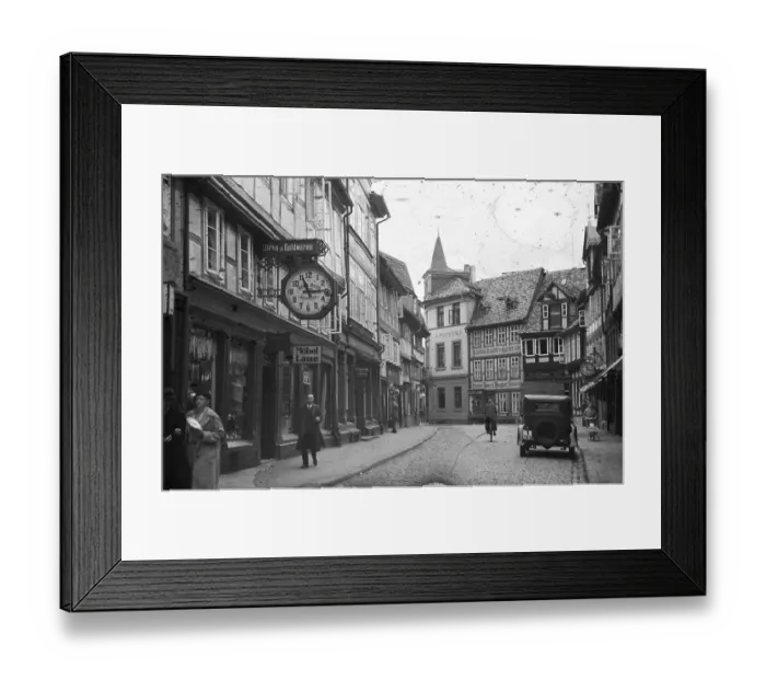 Framed Print : Historical image 1930s of a city street