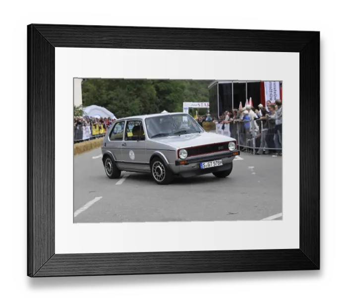 Framed Print : A black and red Volkswagen GTI classic car at a rally Framed Print : A black and red Volkswagen GTI classic car at a rally