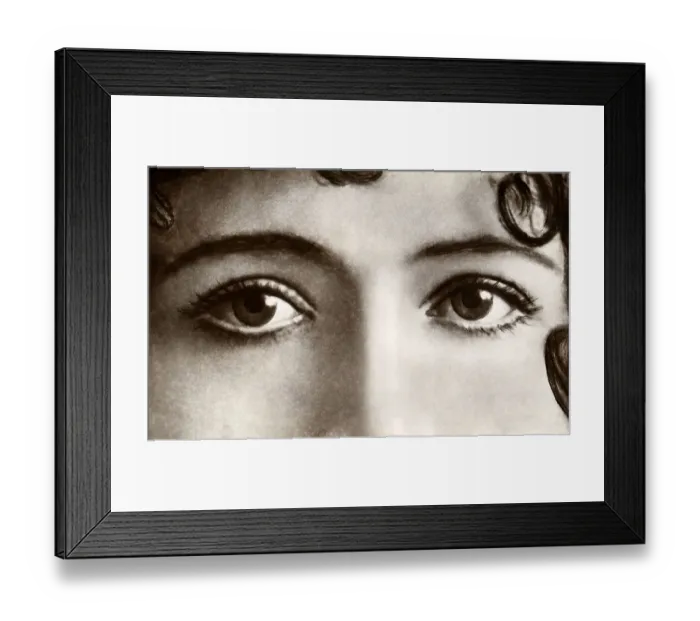 Framed Print : Woman's face, eyes, flirt, direct look