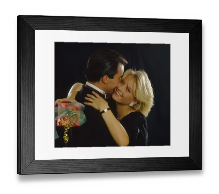 Framed Print : Couple give with, presents wedding day