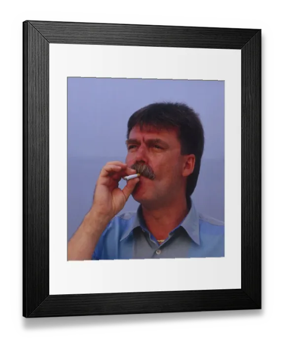 Framed Print : Man smoking