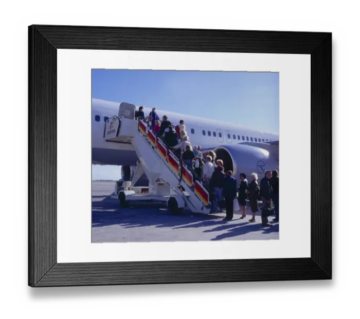 Framed Print : Boarding Jet, Condor Boeing, 757 Ibiza Island Spain