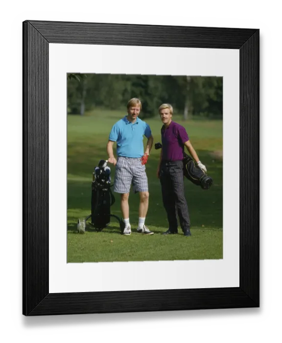 Framed Print : Two 2 golfers on the golf course Framed Print : Two 2 golfers on the golf course