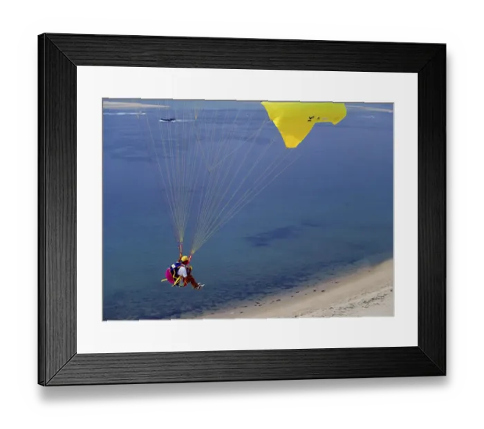 Framed Print : Paraglider on landing Framed Print : Paraglider on landing