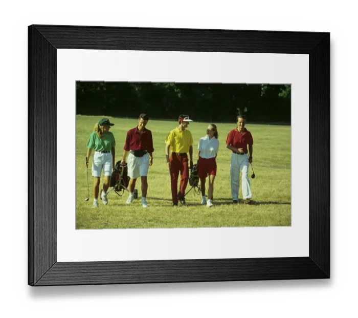 Framed Print : Golfers and golfers on the golf course