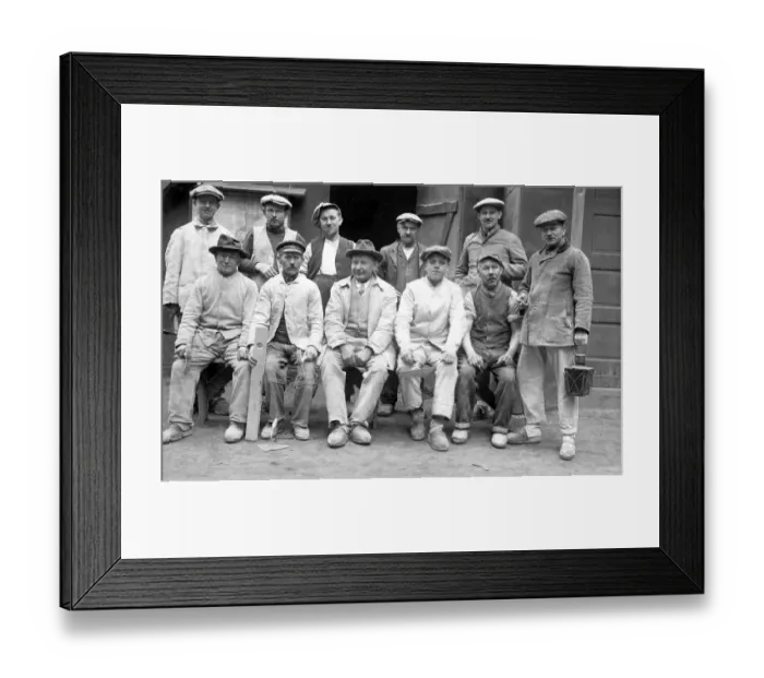 Framed Print : Group picture, construction workers
