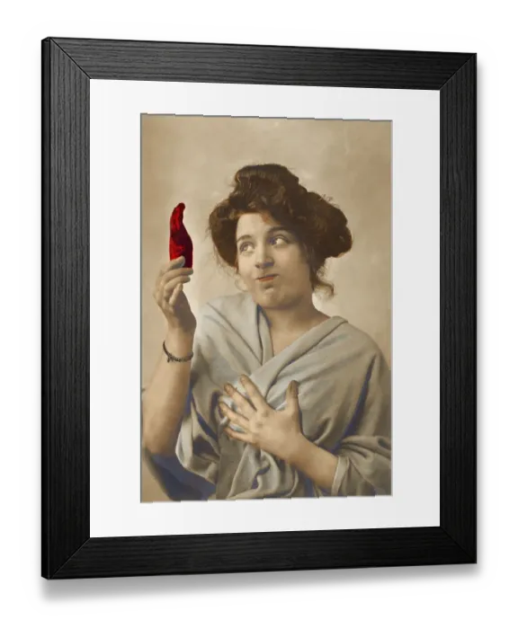 Framed Print : Woman with sweet pepper, 1910s, Germany, Europe