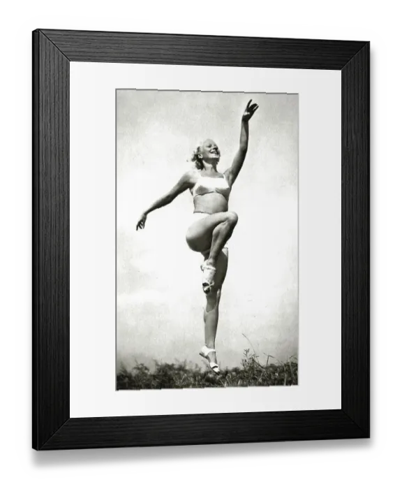 Framed Print : Sport, woman doing gymnastics in a bikini