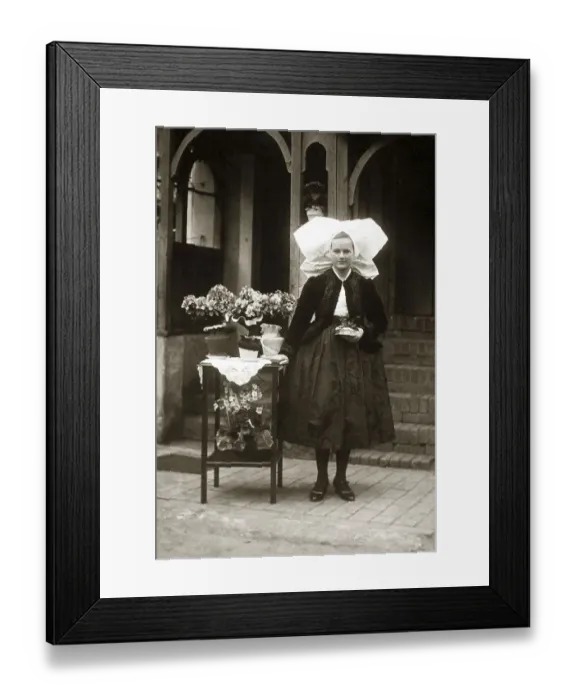 Framed Print : Florist in traditional costume