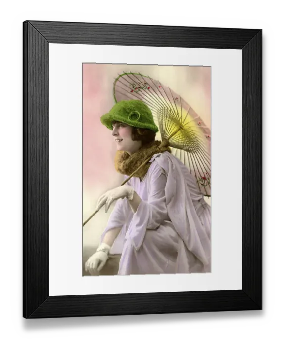Framed Print : Fashion, woman with gloves, hat Framed Print : Fashion, woman with gloves, hat