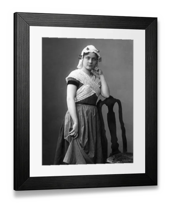 Framed Print : Fashion, woman in traditional costume