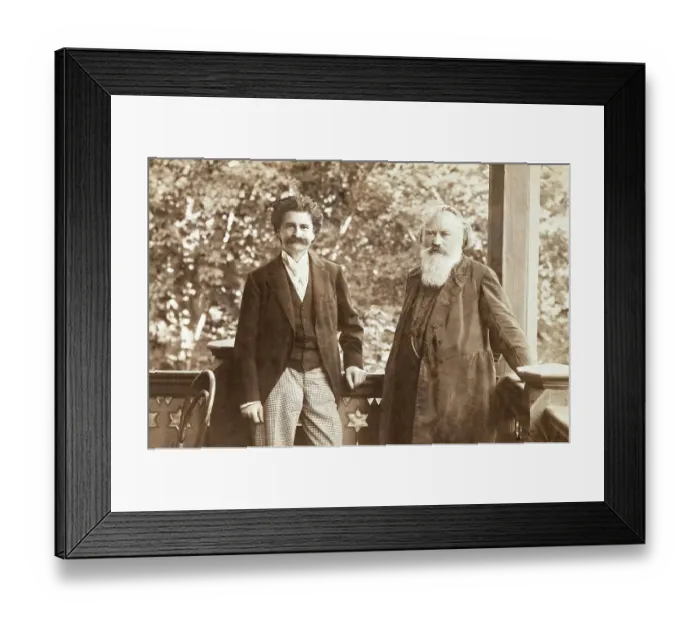 Framed Print : Johann Baptist Strauss II together with Johannes Brahms