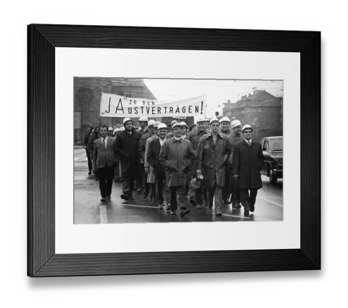 Framed Print : The detente policy of Willy Brandt and his SPD-FDP coalition was controversial